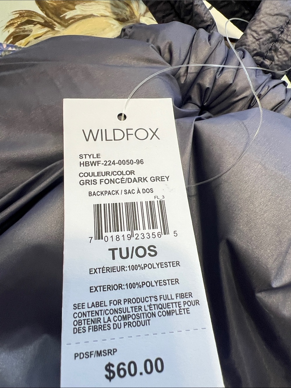 Wildfox Puffy Drawstring Backpack - Picture 3 of 5
